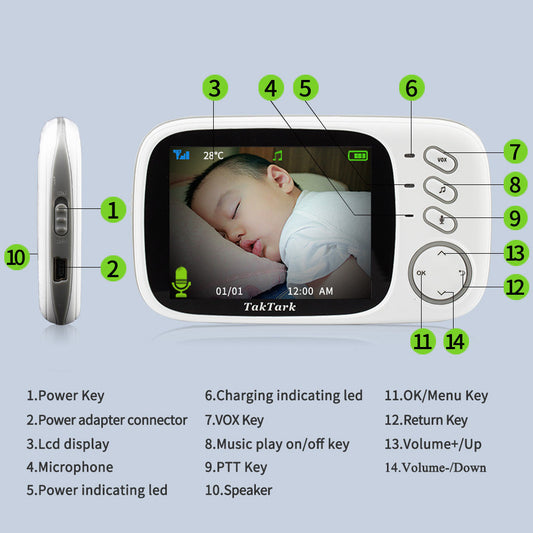 Baby Monitor with 3.2 Inch Digital Screen